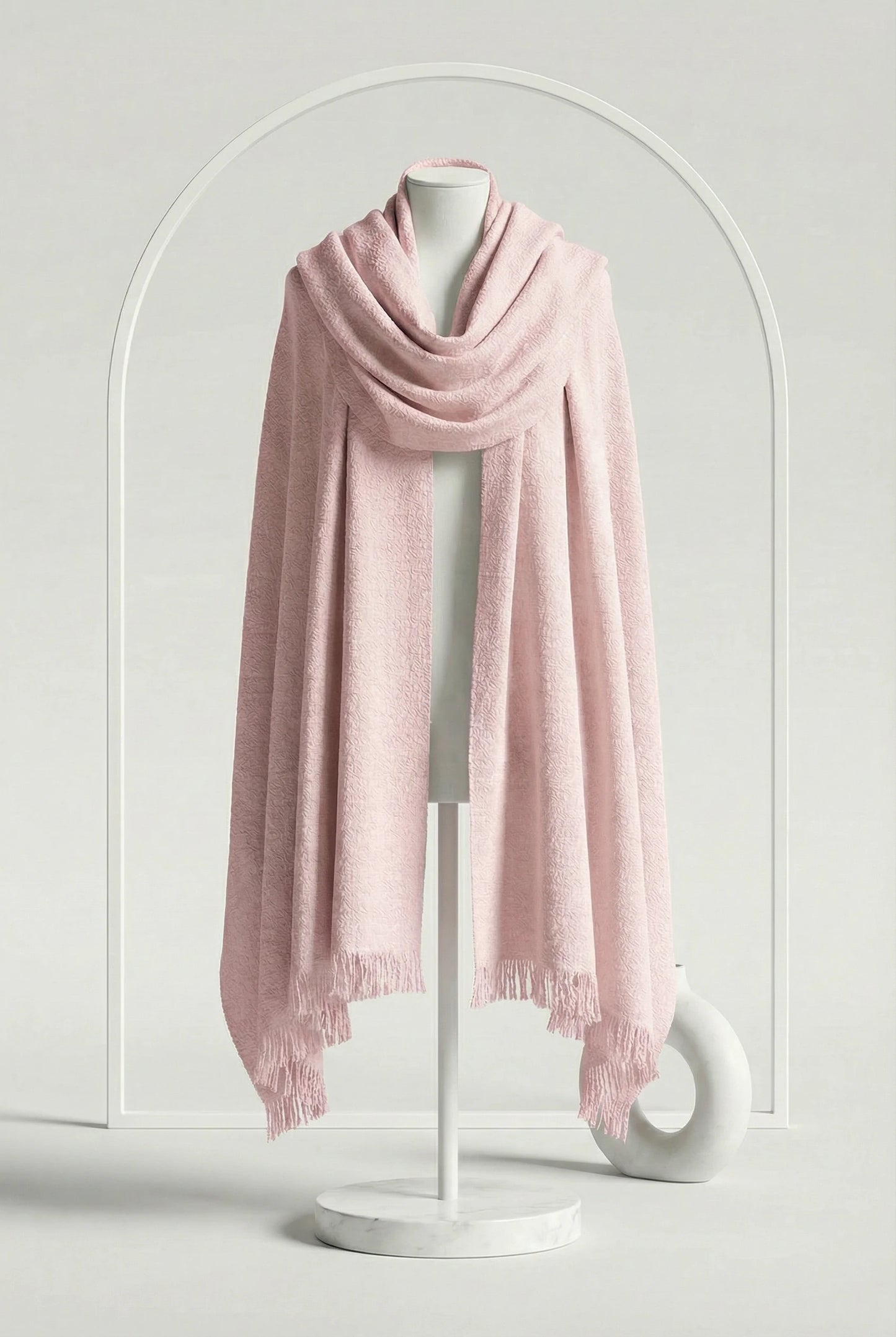Blush Veil Scarf — Soft Pink