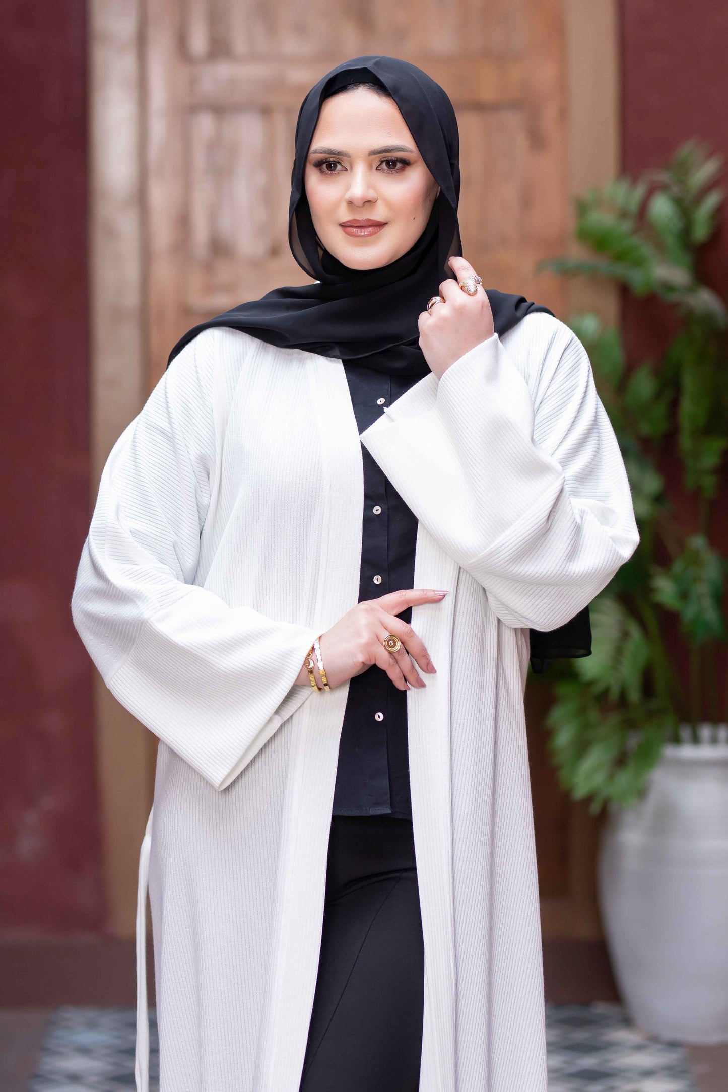 Rib Coat with Loose Cuffs 777182