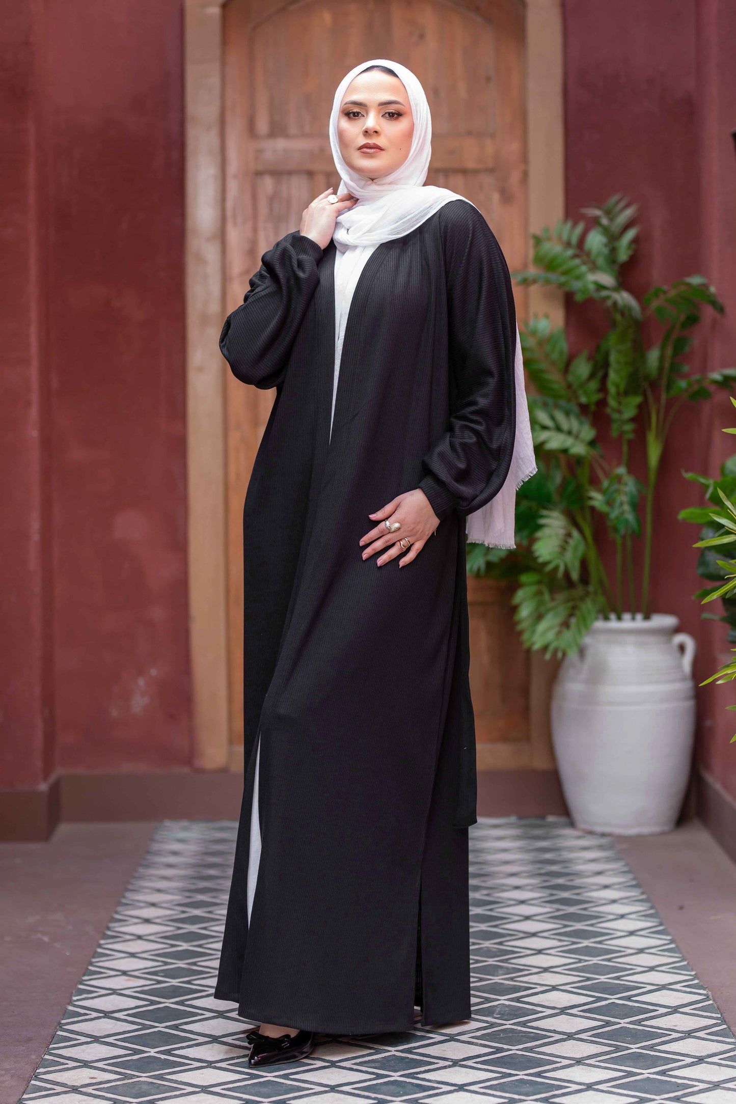 Rib Coat with Fitted Cuffs 777192