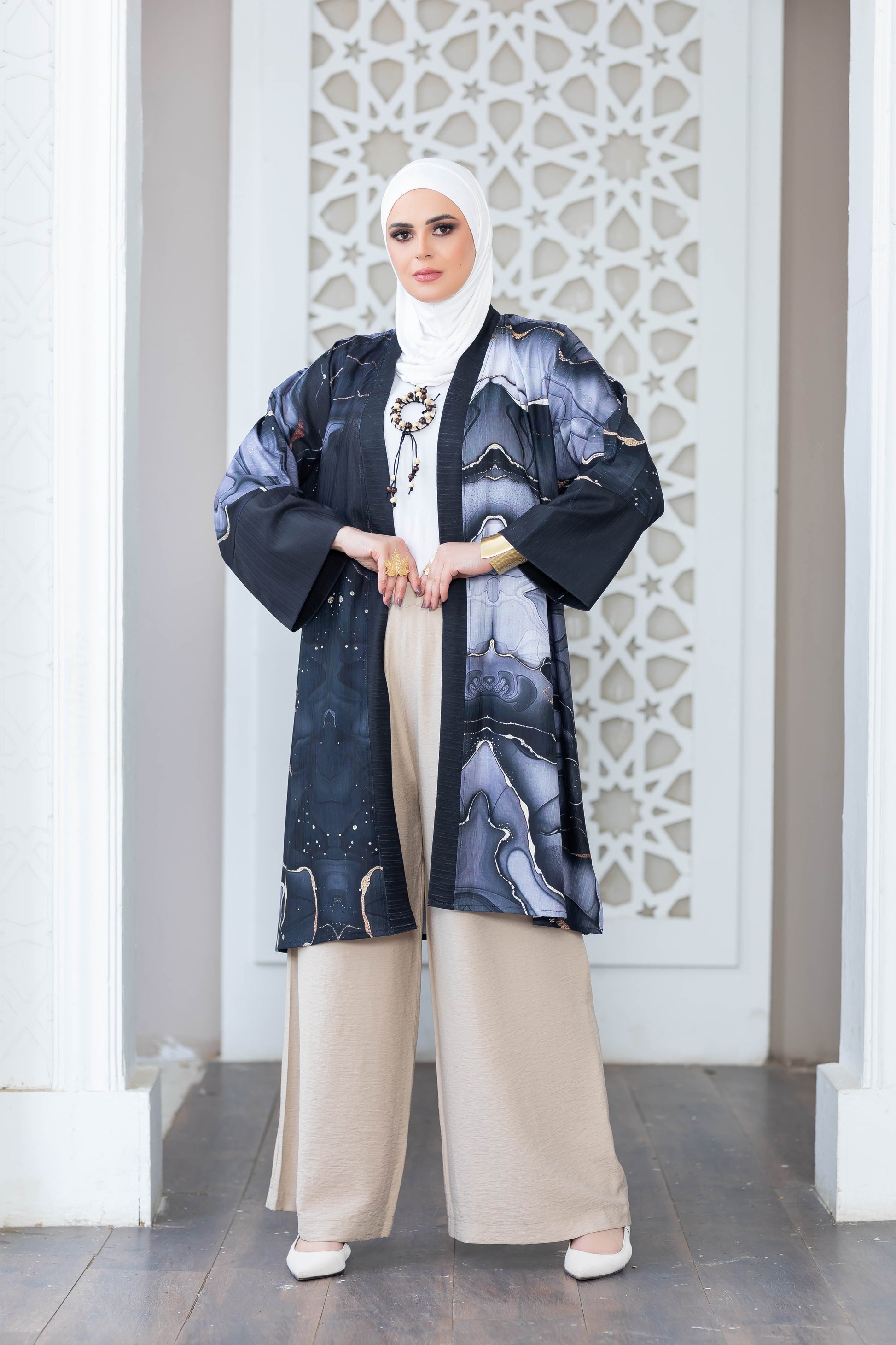 Elegant digital print kimono from My Store - Fluid silhouette, vibrant patterning create a stylish, contemporary look.