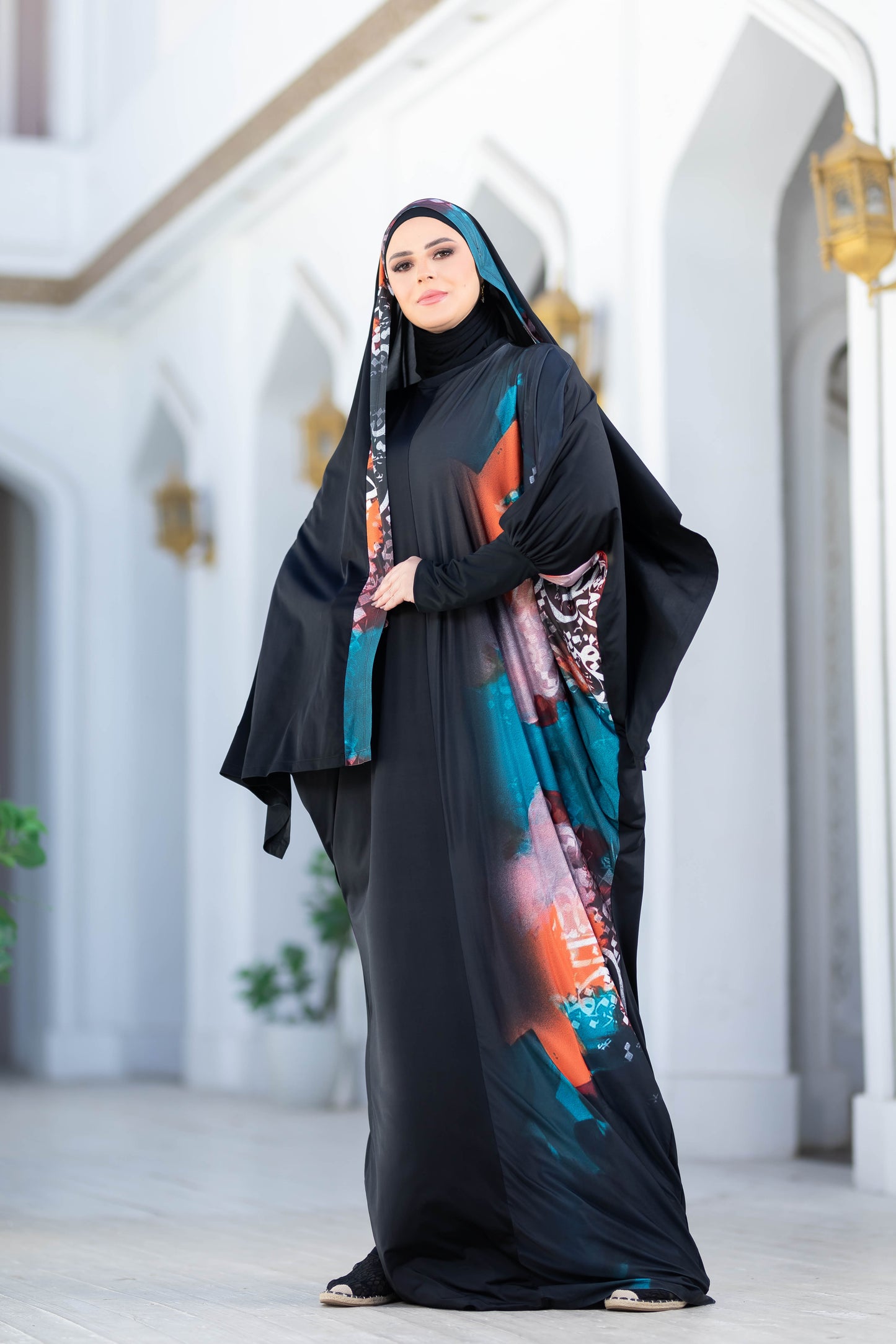 Modest Isdal 777179 - Elegant Islamic Abaya with Vibrant Colors
