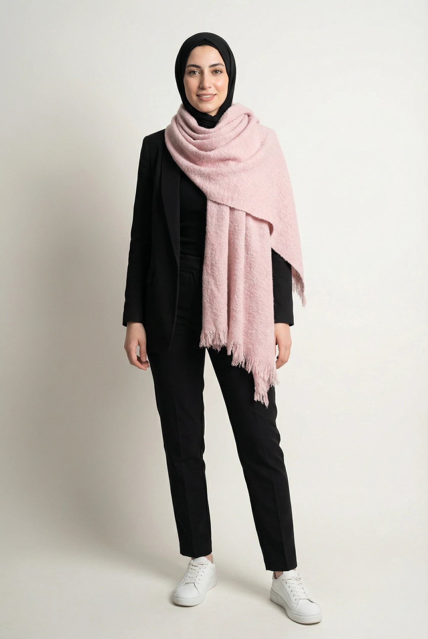 Blush Veil Scarf — Soft Pink