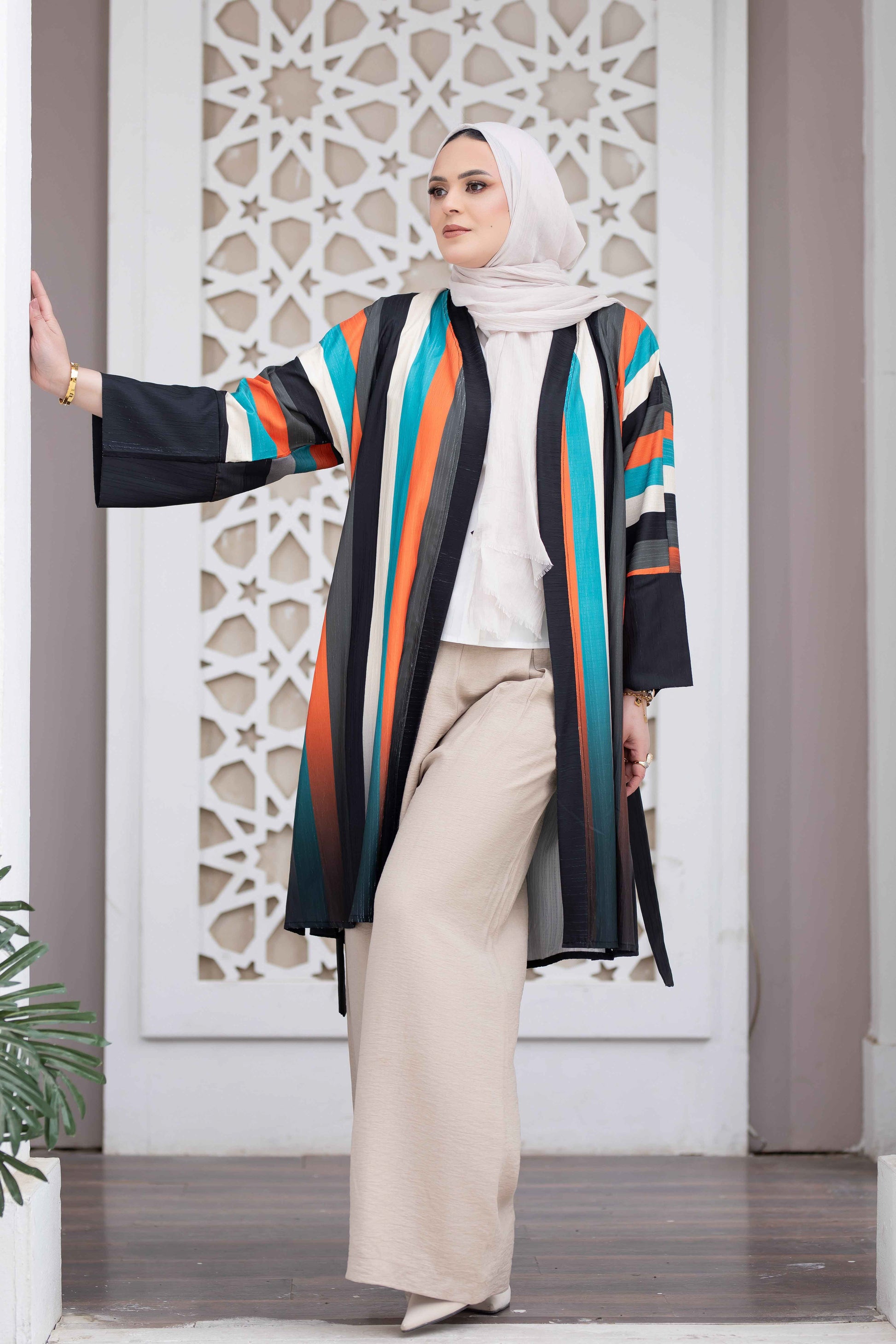 Multicolored long kimono - Digital print 777162