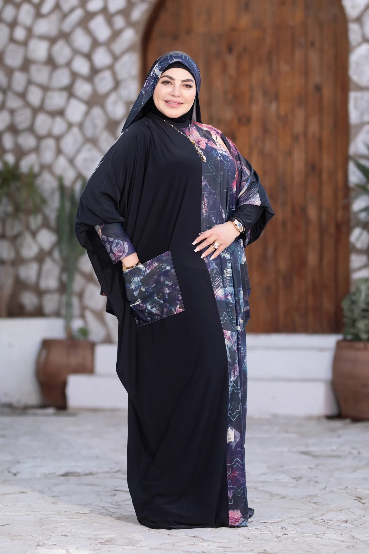 Wide silhouette garment offering comfort and ease of movement with polished look
