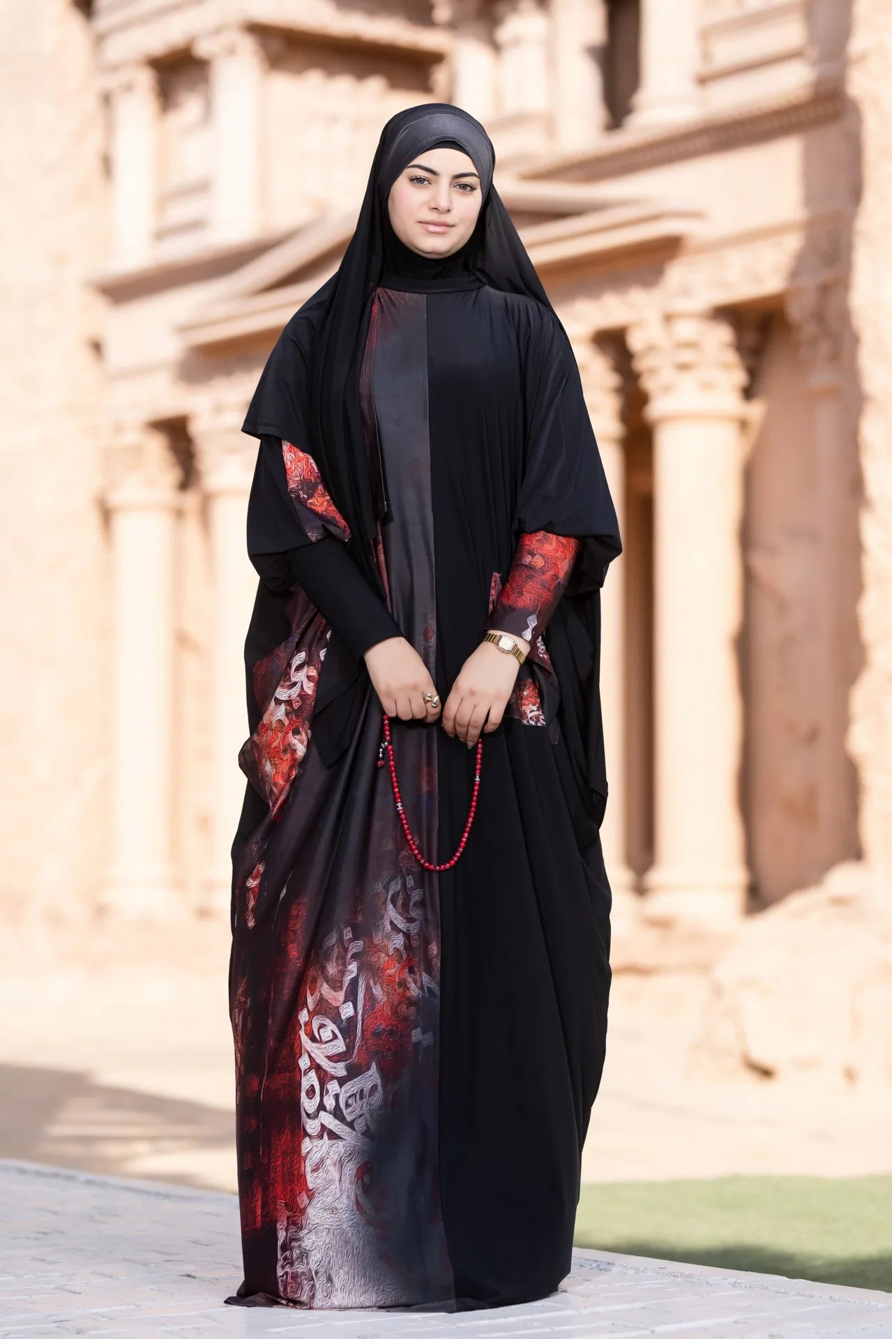 Unique isdal featuring bold artistic details and flowing silhouette
