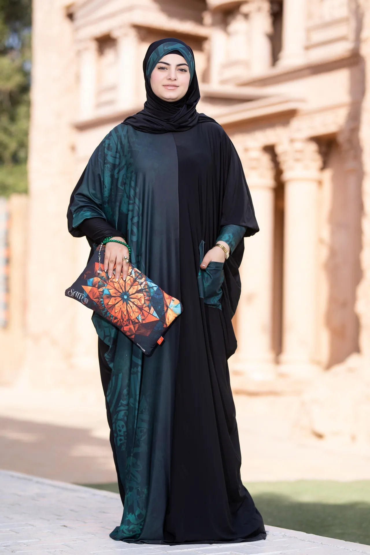 Side view of flowing isdal highlighting balanced cut and comfort
