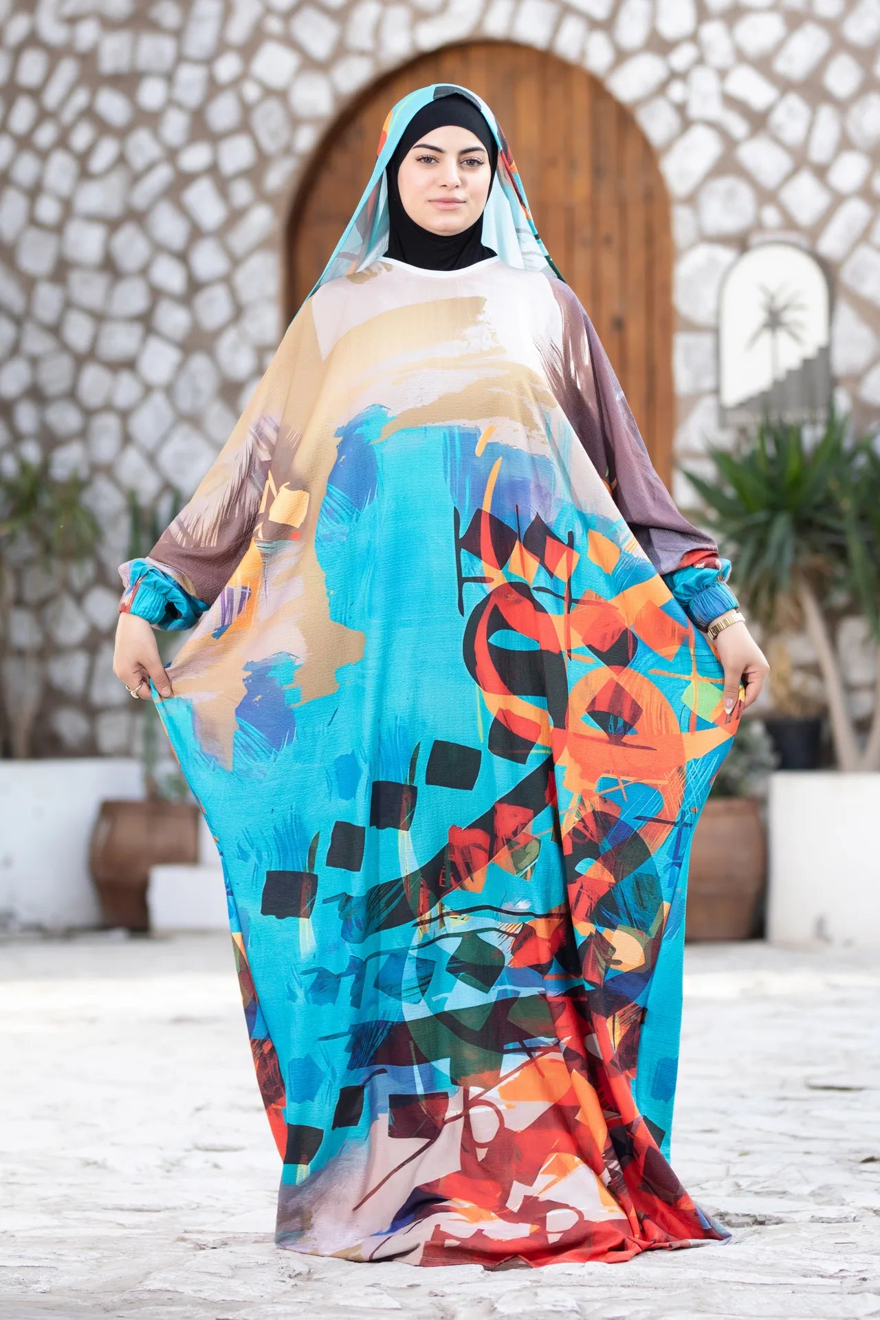 Close-up of Mawj artistic print blending bold colors with smooth transitions
