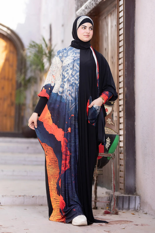 Back view of modern isdal offering full coverage with artistic depth
