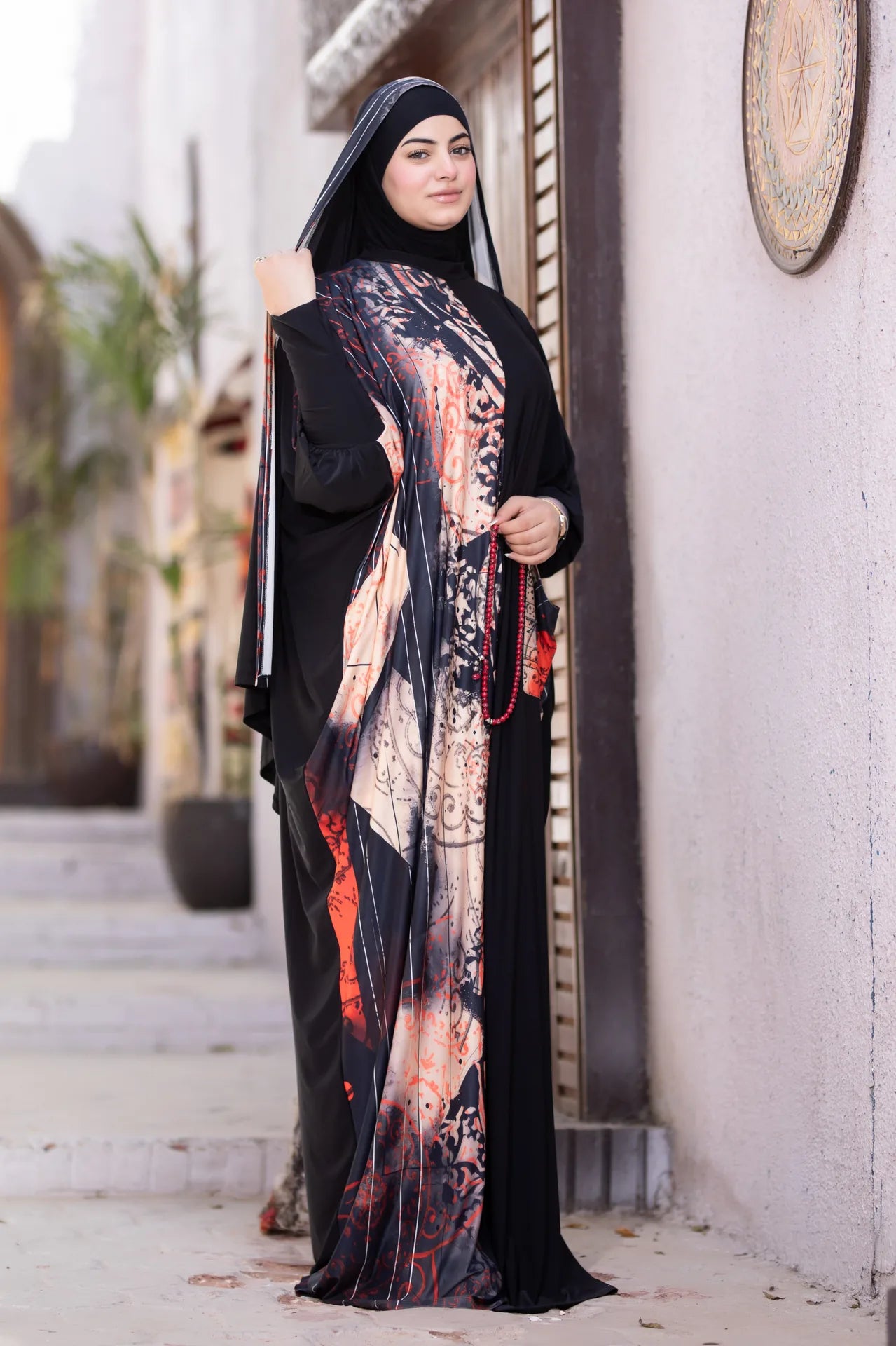 Back view of elegant isdal offering full coverage with soft silhouette
