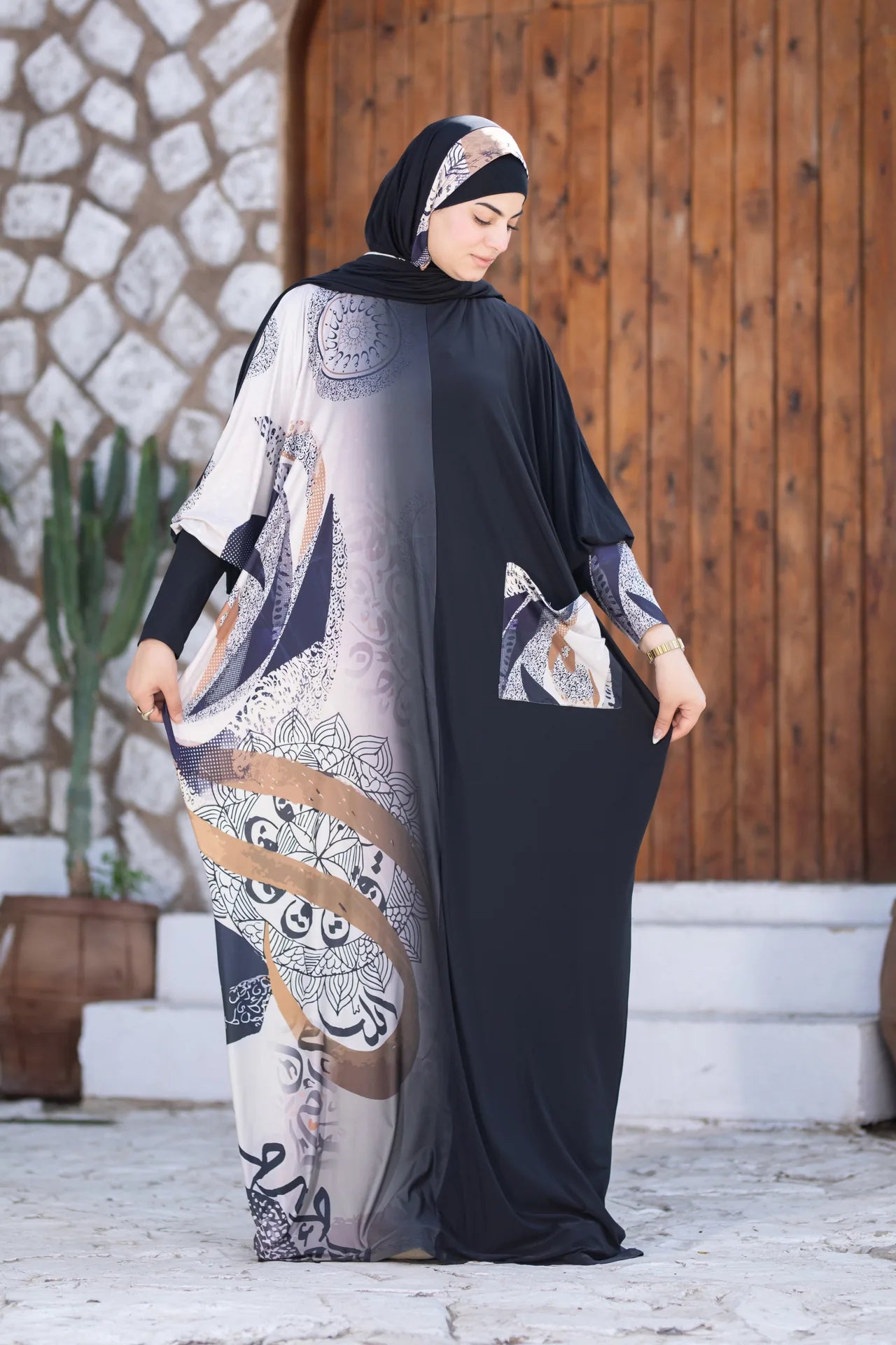 Side view of flowing isdal highlighting relaxed fit and serene style
