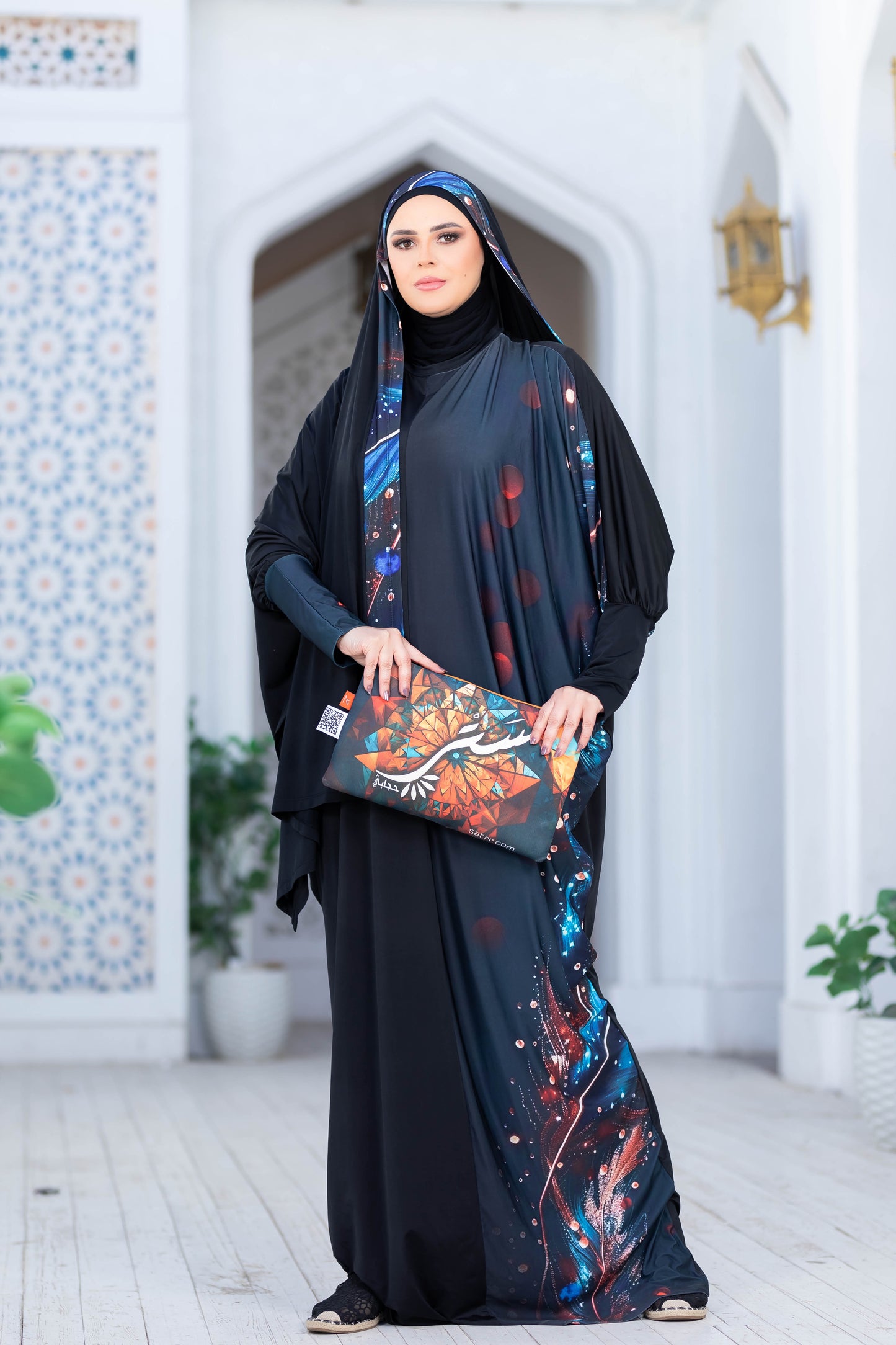 Modest Isdal 777175 modest floral maxi dress with hijab