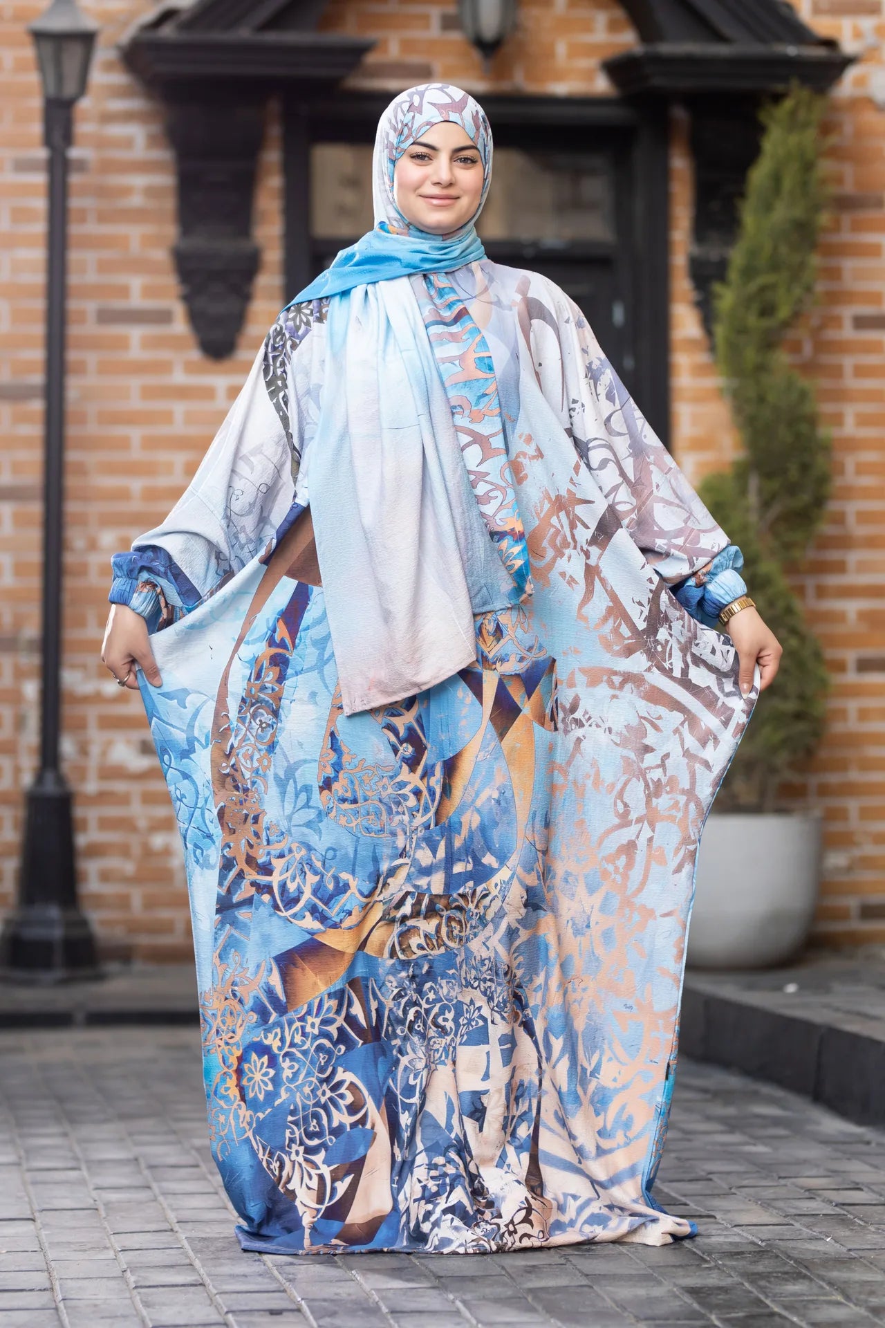 Model wearing Ghazal garment with wide silhouette and effortless comfort
